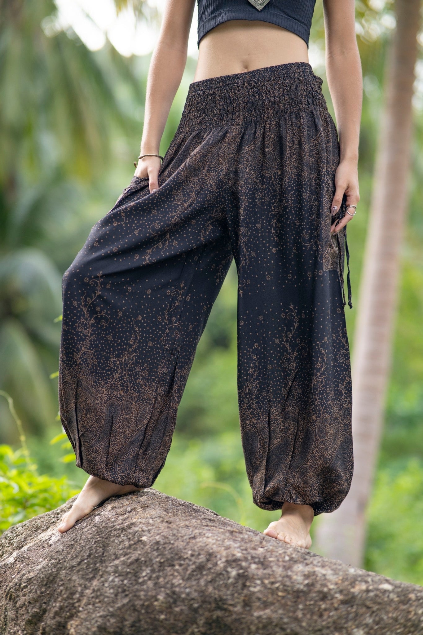 Floral Monotone Harem Pants
