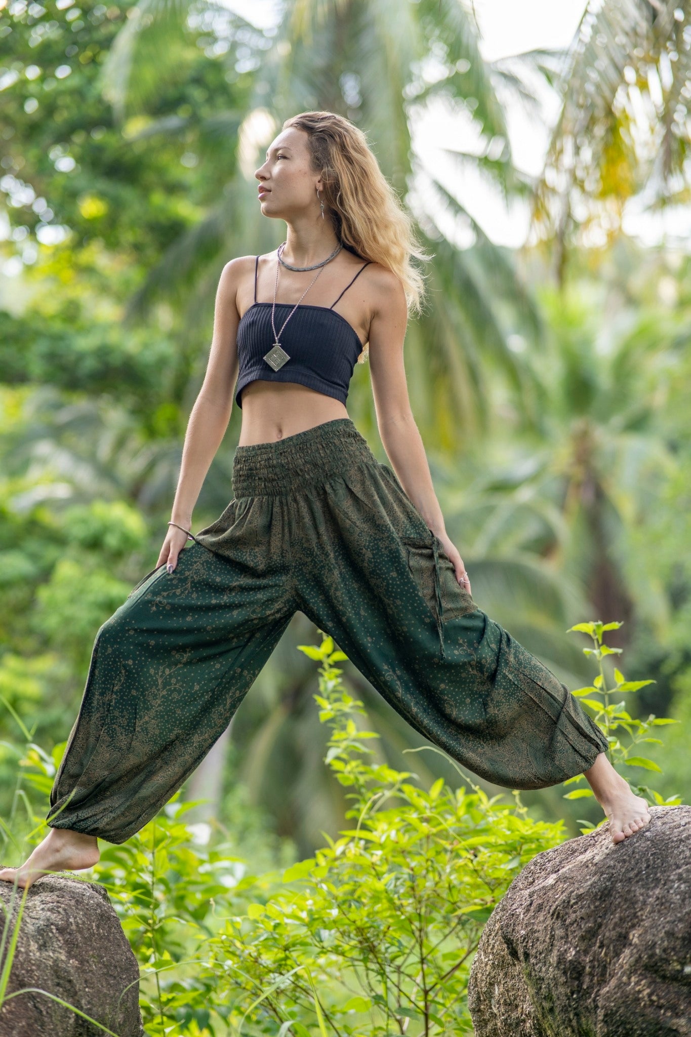 Floral Monotone Harem Pants