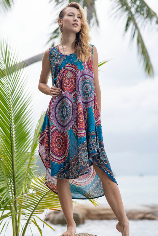 Dicolor Mandala Penny Dress